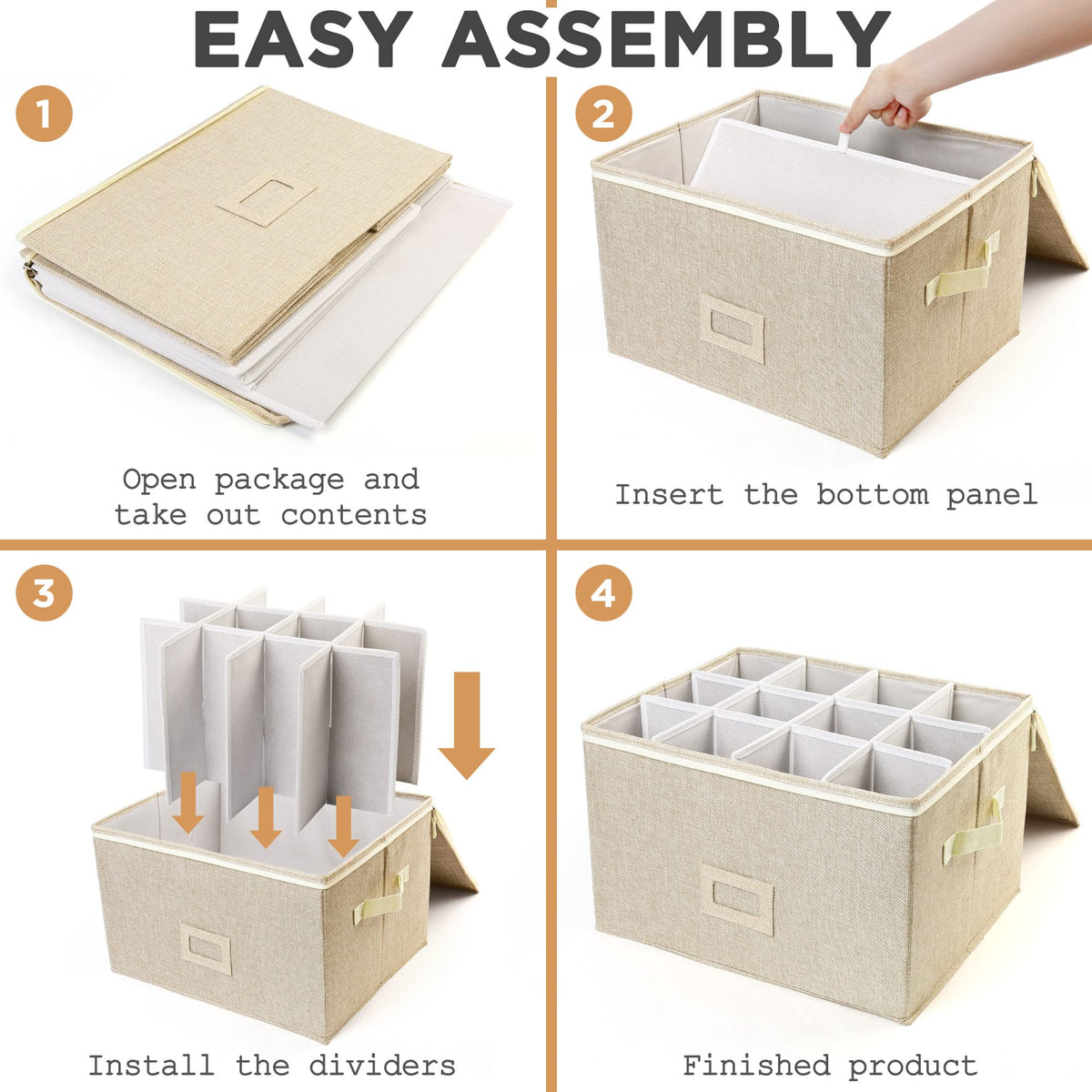 LotFancy storage box suits tall goblets and champagne flutes securely
