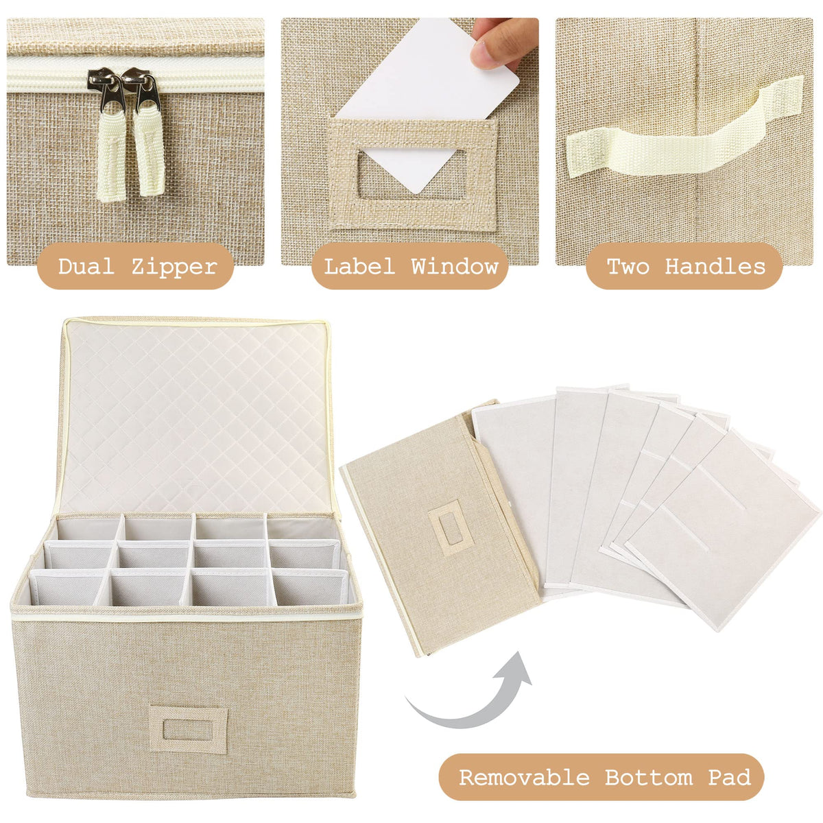 LotFancy dividers create twelve 4x4 compartments to prevent chipping