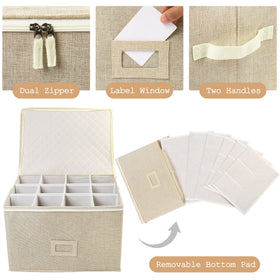 LotFancy dividers create twelve 4x4 compartments to prevent chipping