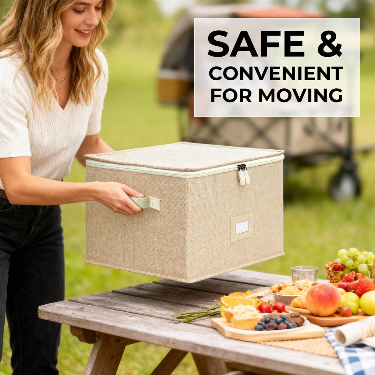 LotFancy stackable design saves space in cabinets and during transport