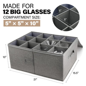 LotFancy stemware storage container dividers keep glasses organized and safe
