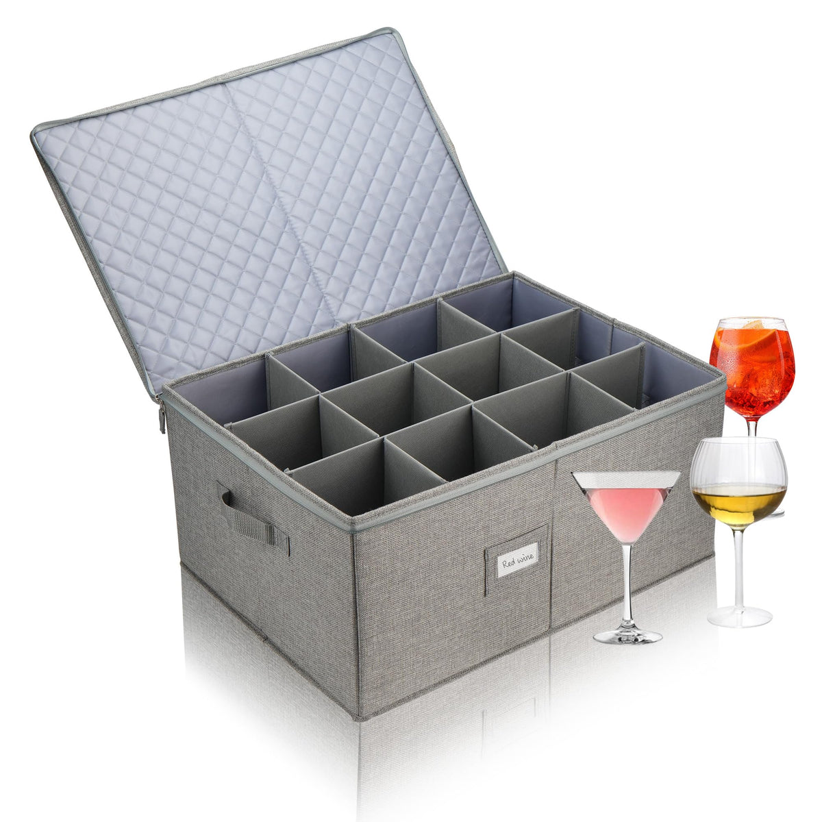 LotFancy stemware storage container gift ready for housewarmings and holidays