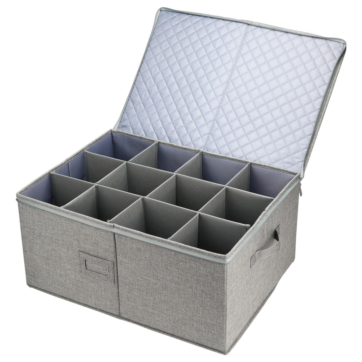 LotFancy stemware storage container in use during safe packing and transport