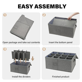 LotFancy stemware storage container metal zipper provides secure closure