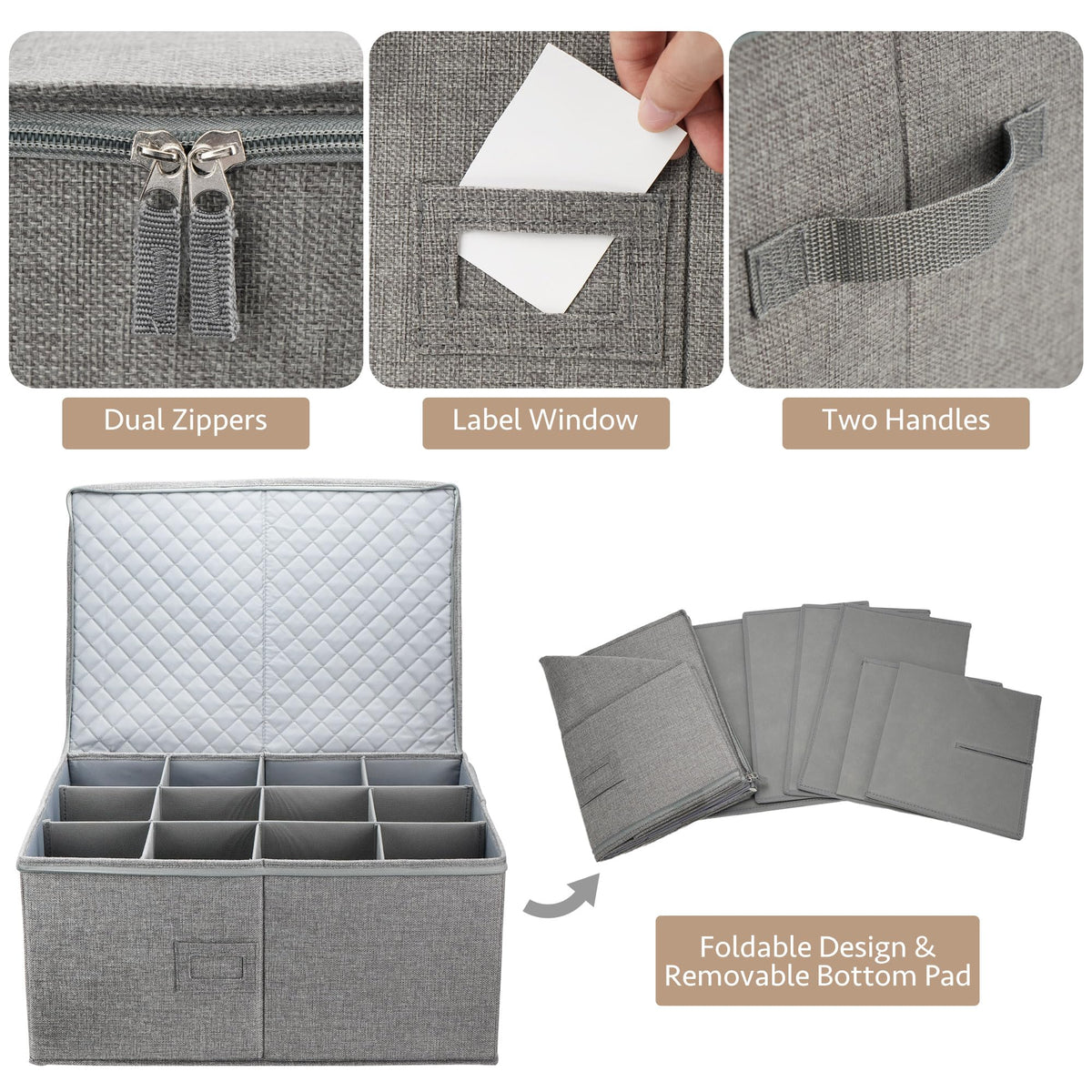 LotFancy stemware storage container stackable setup maximizes storage in a crowded closet