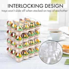 LotFancy tall dome lid cupcake carrier protecting frosting and decorations.