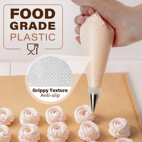 LotFancy textured anti-slip surface on pastry bags improves grip and control during decorating