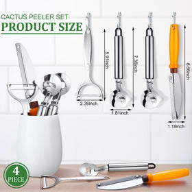 Lothee cactus peeler set knife for clean slicing and dough prep
