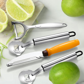 Lothee cactus peeler set stainless steel body with non-slip grip