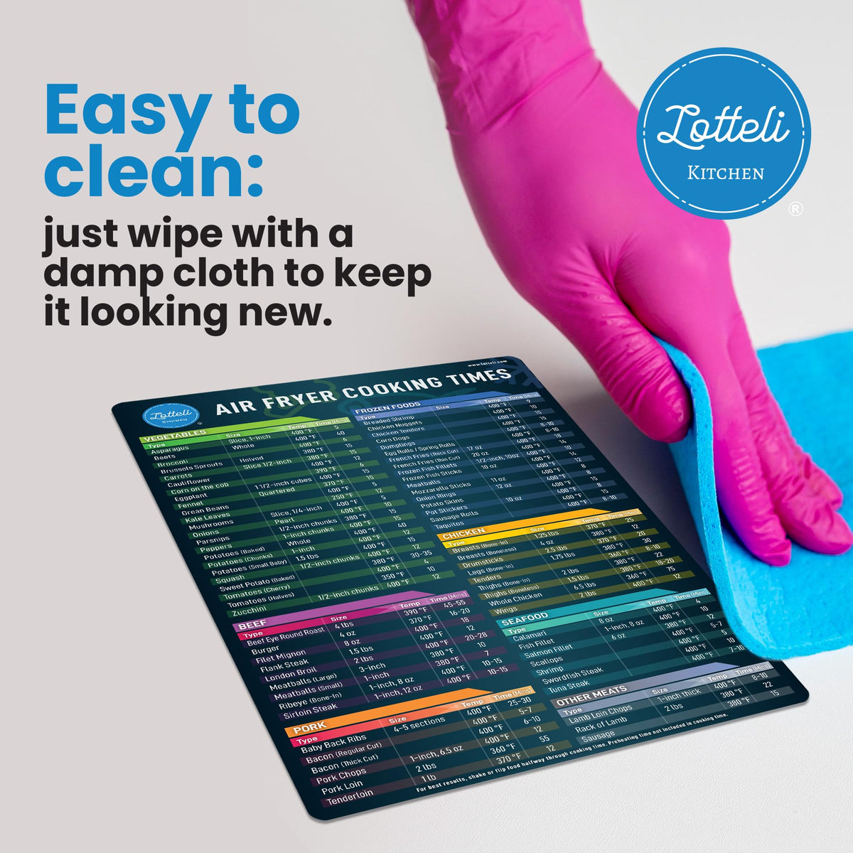 LOTTELI KITCHEN gift-ready cheat sheet magnets ideal for home cooks.
