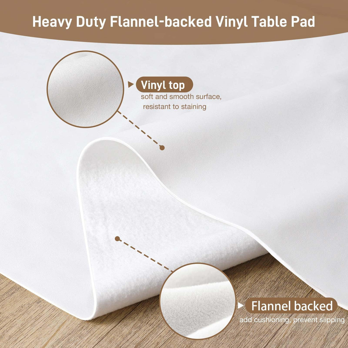 LotuFlor table-pad round cut-to-fit for versatile shapes and easy storage.