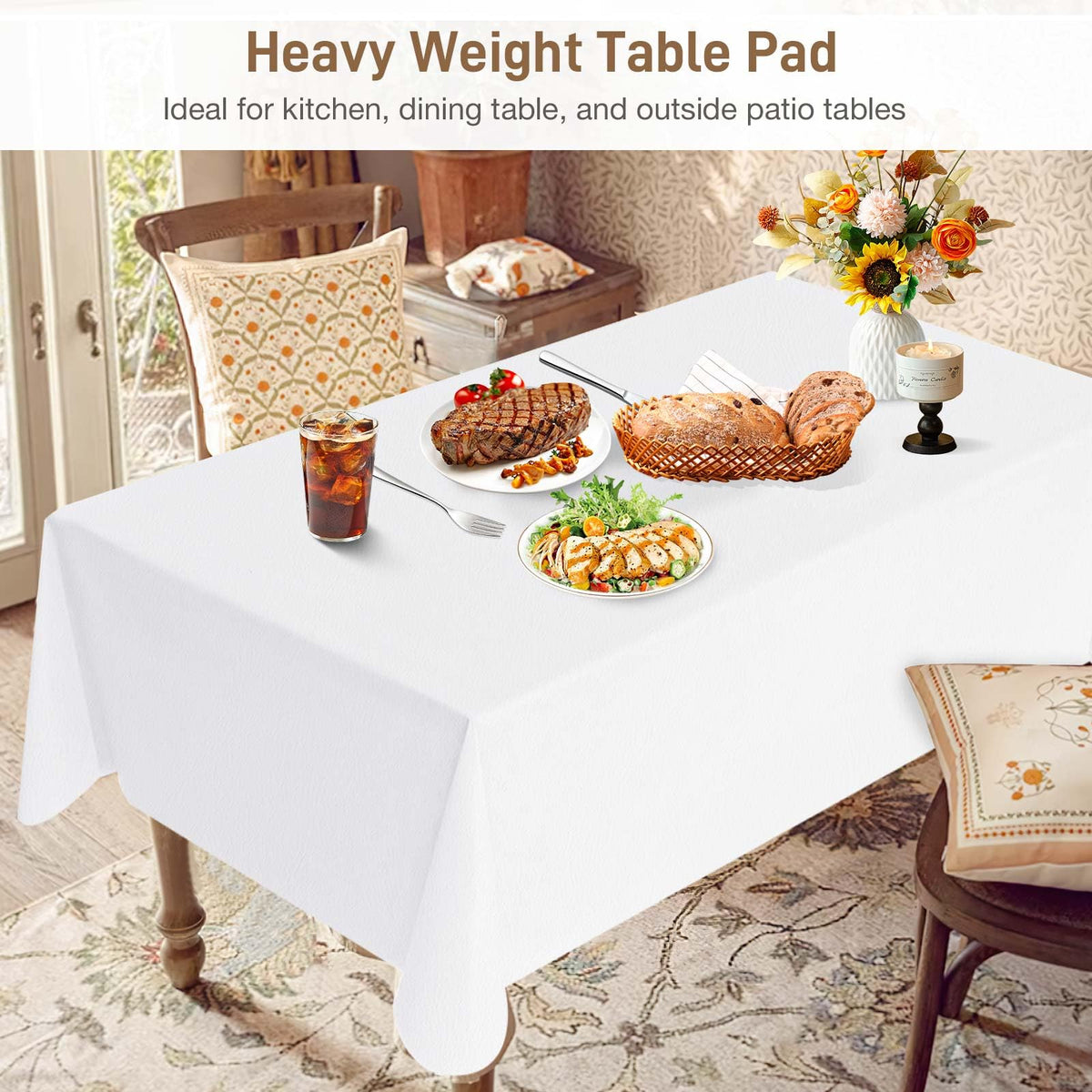 LotuFlor versatile pad used under tablecloth or alone for elegant tables