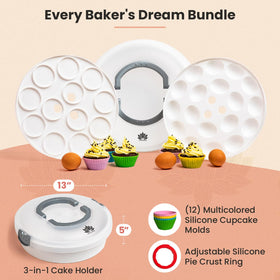 Lotus Fine Goods cupcake-slot-tray keeps cupcakes neatly arranged for transport.