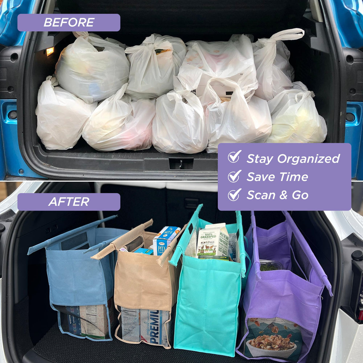 Lotus Original durable bags hold up to 60 lbs of groceries.