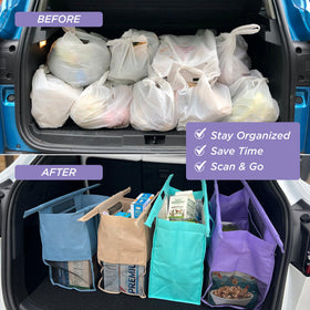 Lotus Original durable bags hold up to 60 lbs of groceries.