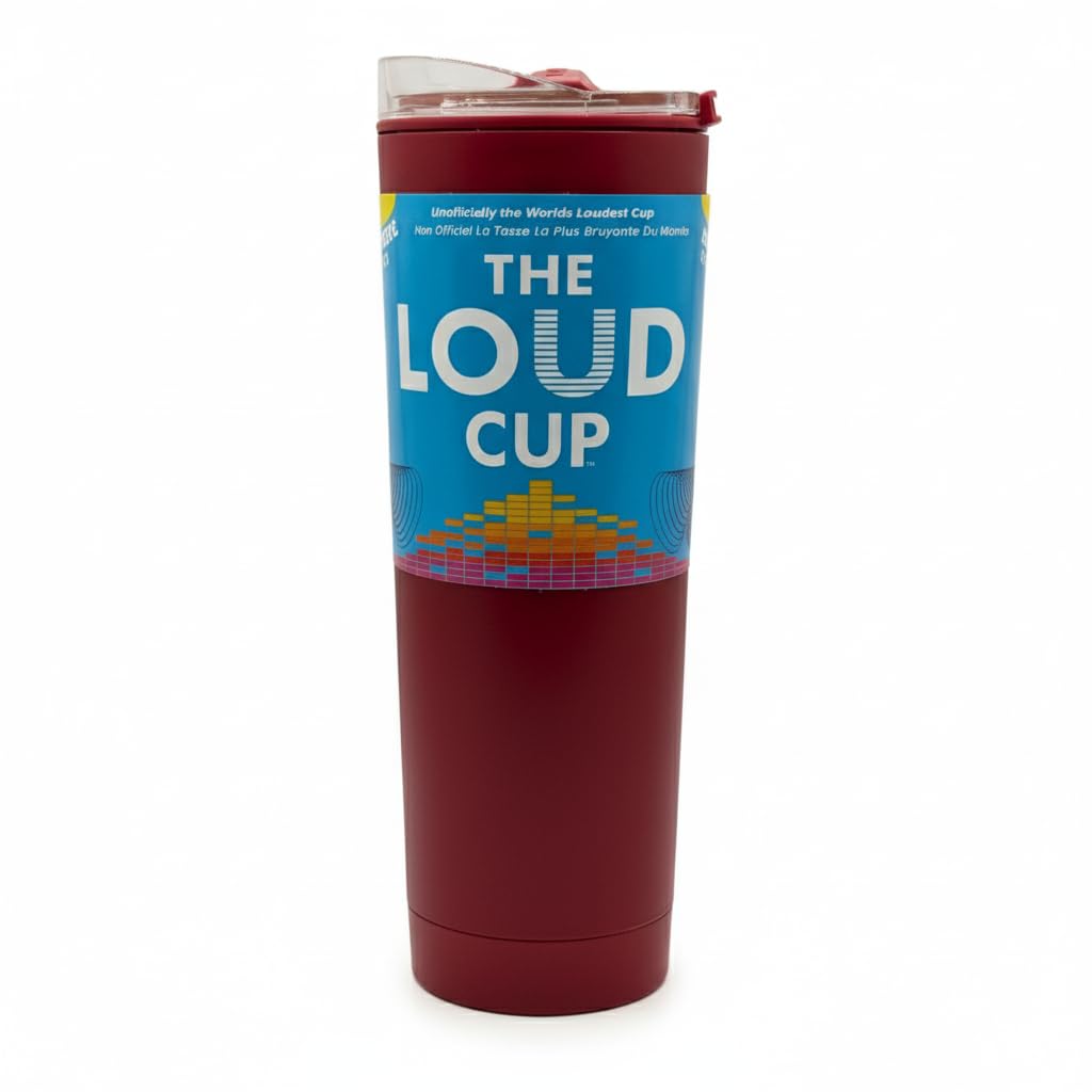 LoudCup Blow Horn Tumbler front view showing built-in horn for game-day cheering.