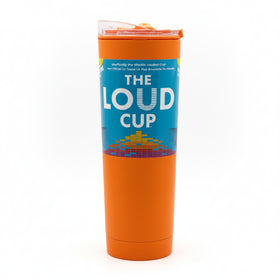 LoudCup blow horn tumbler for cheering at games and sipping with style.