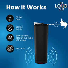 LoudCup built-in horn demonstrates ready-to-cheer functionality at gatherings.