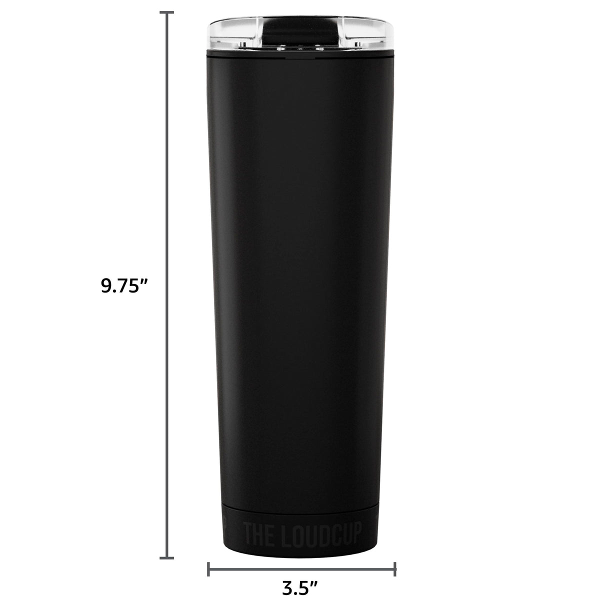 LoudCup jet-black 23oz tumbler for bold game-day style.