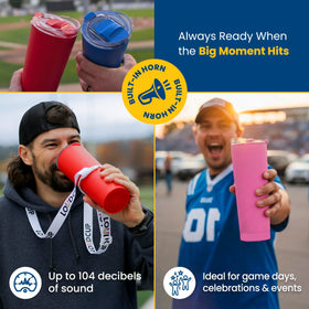 LoudCup tailgate scene demonstrates versatile game day accessory.