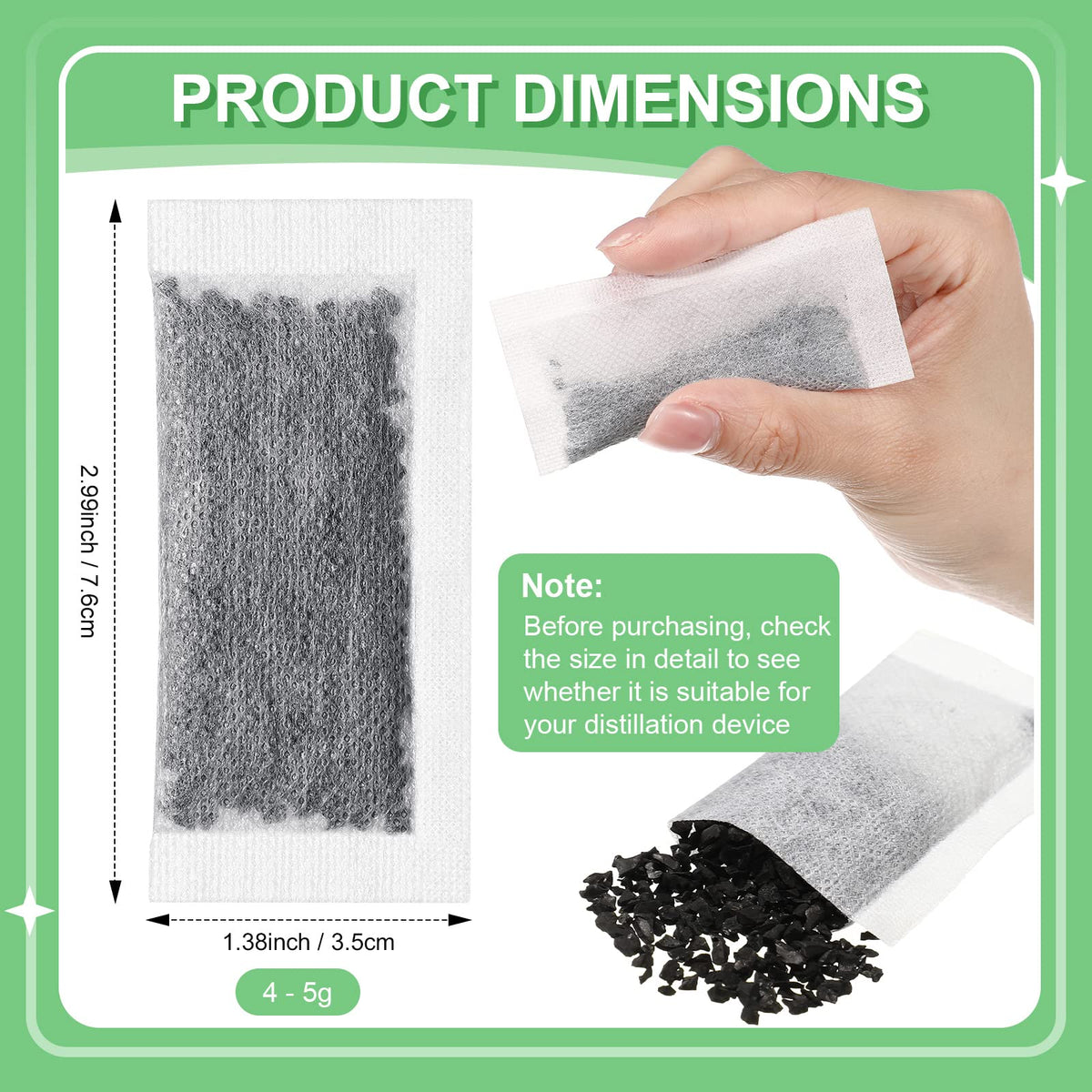 Lounsweer coconut shell charcoal sachets for reliable impurity removal