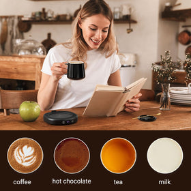 LOUTYTUO 14 oz ceramic mug heats quickly with lid on