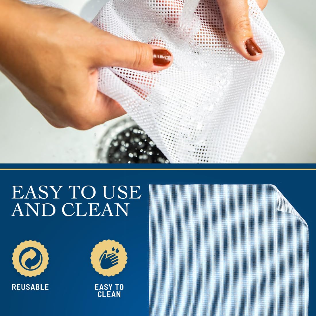 Lova sheets rinse easily and are dishwasher safe for quick cleanup