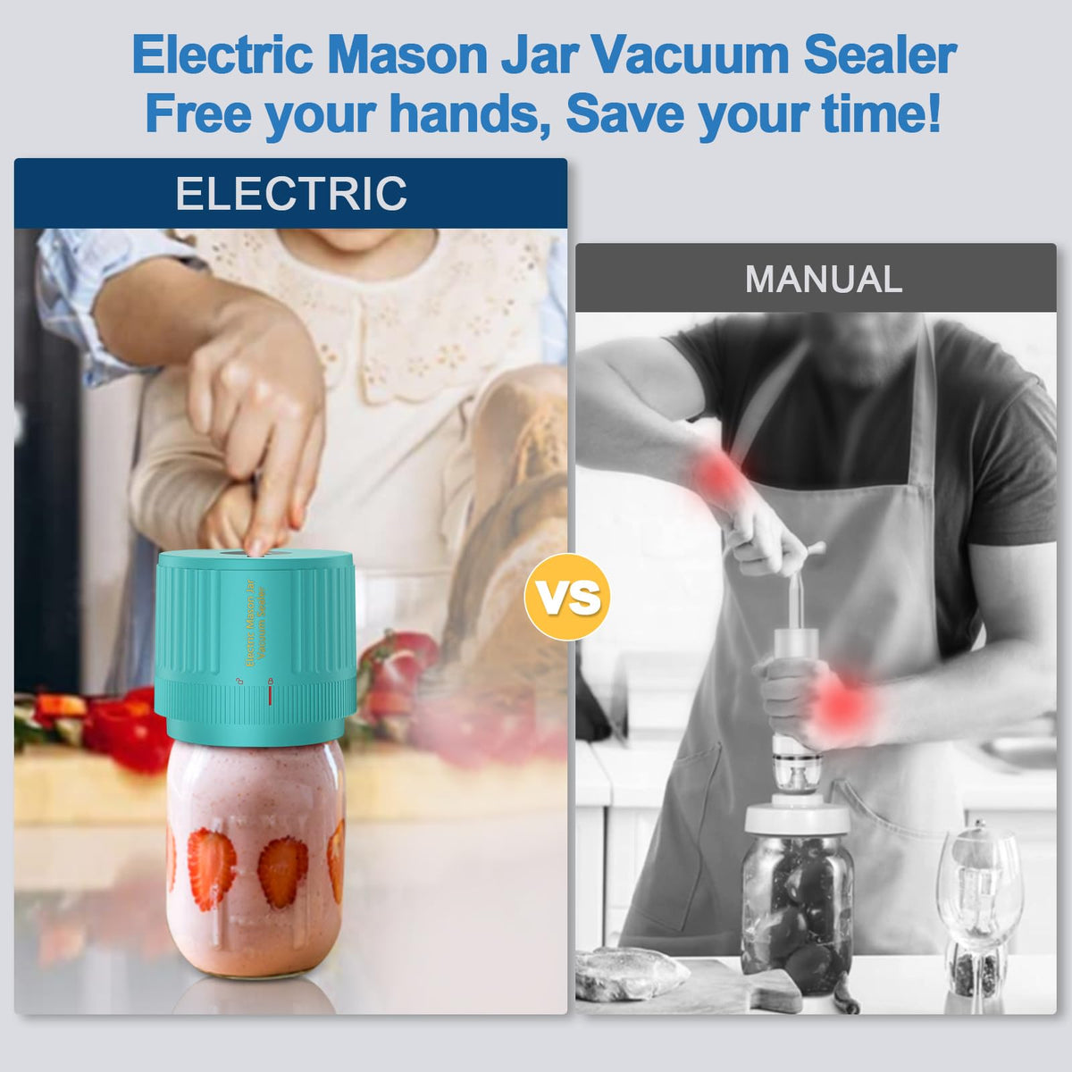 Love Moment vacuum sealer for regular-mouth jars keeps ingredients fresh.