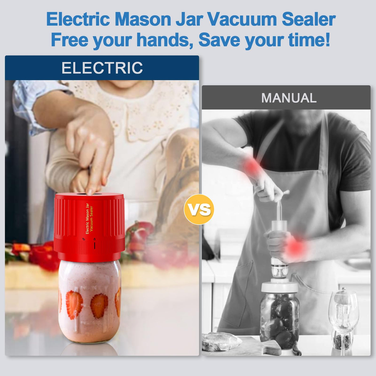 LOVE MOMENT vacuum sealer for regular-mouth jars seals leftovers