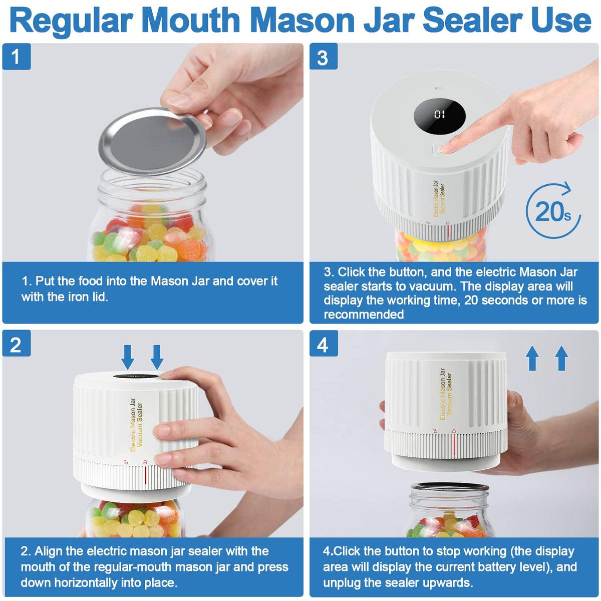 LOVE MOMENT mason jar lids set displays included lids for wide and regular mouth jars.
