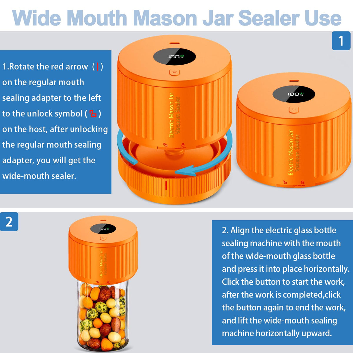 LOVE MOMENT regular-mouth mason jar lids 5-pack enables airtight sealing for leftovers.