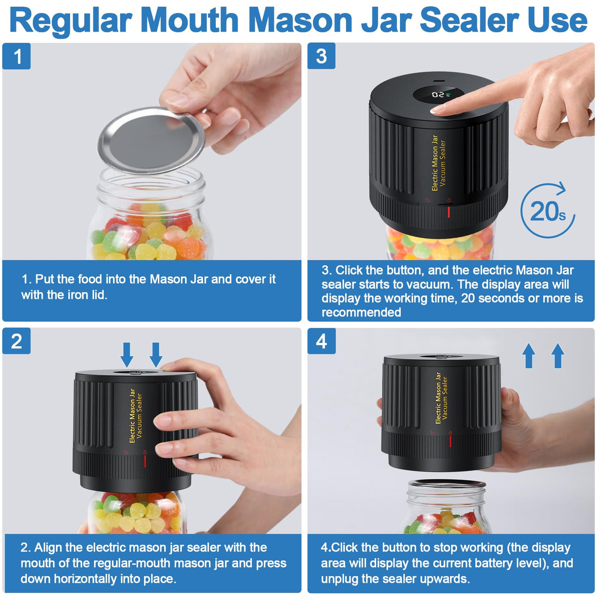 Love Moment regular-mouth seal converter enabling airtight sealing on standard jars.