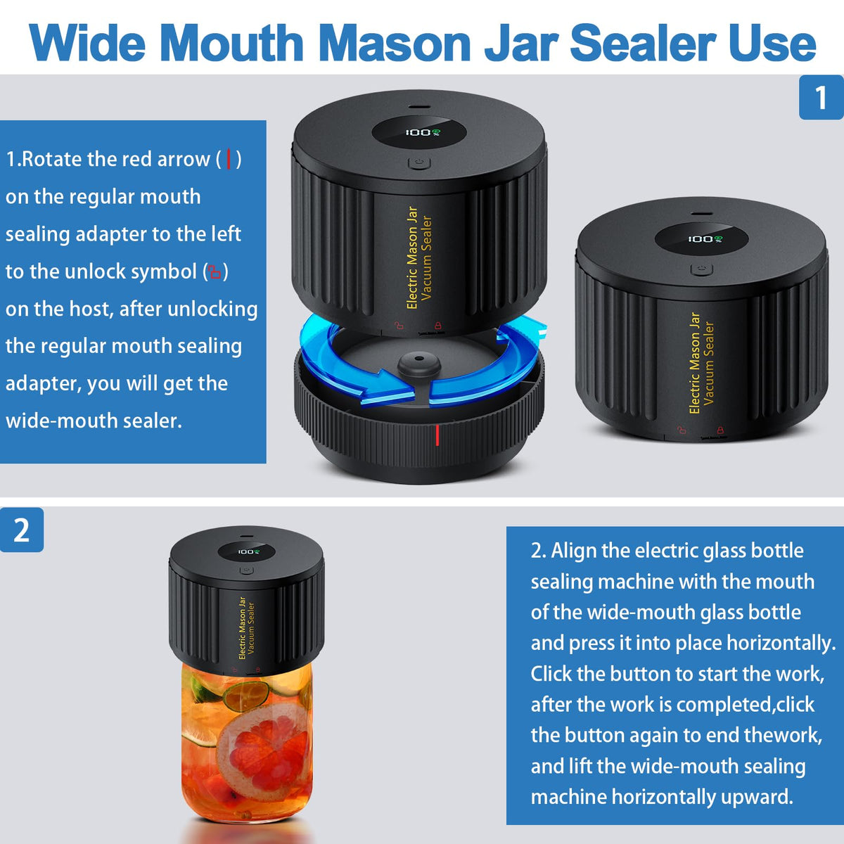 Love Moment wide-mouth jar lids set — 5 lids for secure storage.