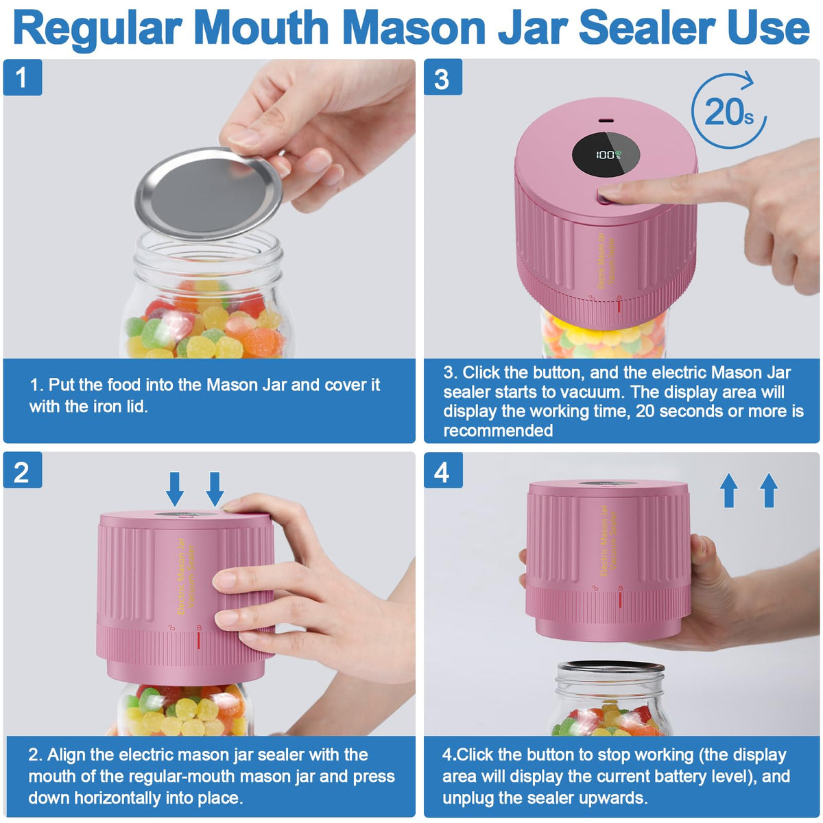 LOVE MOMENT wide-mouth lid pack for secure airtight seals