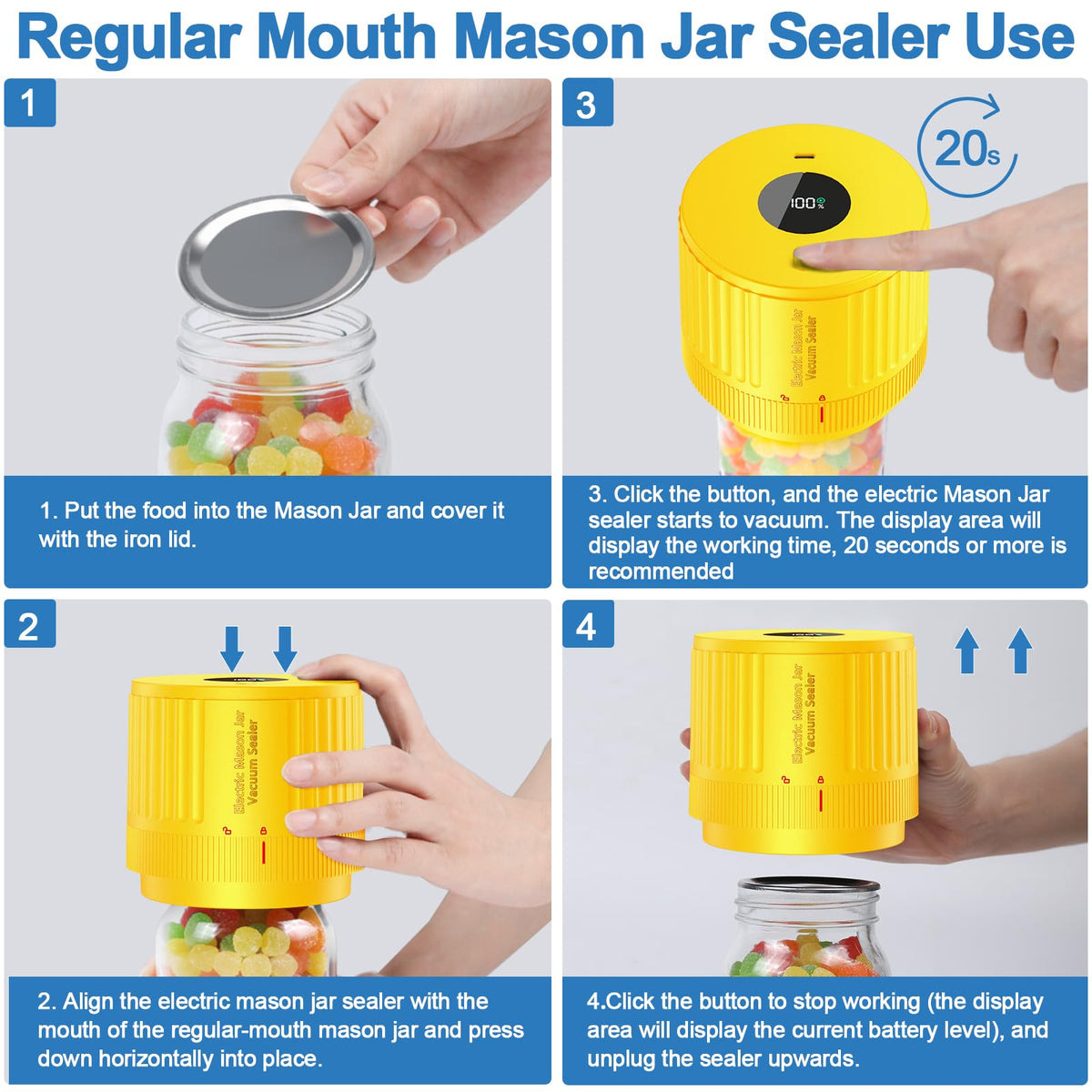 LOVE MOMENT five-pack wide-mouth lids enabling airtight storage.