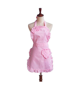 Love Potato bowknot apron pink for stylish cooking and everyday wear.