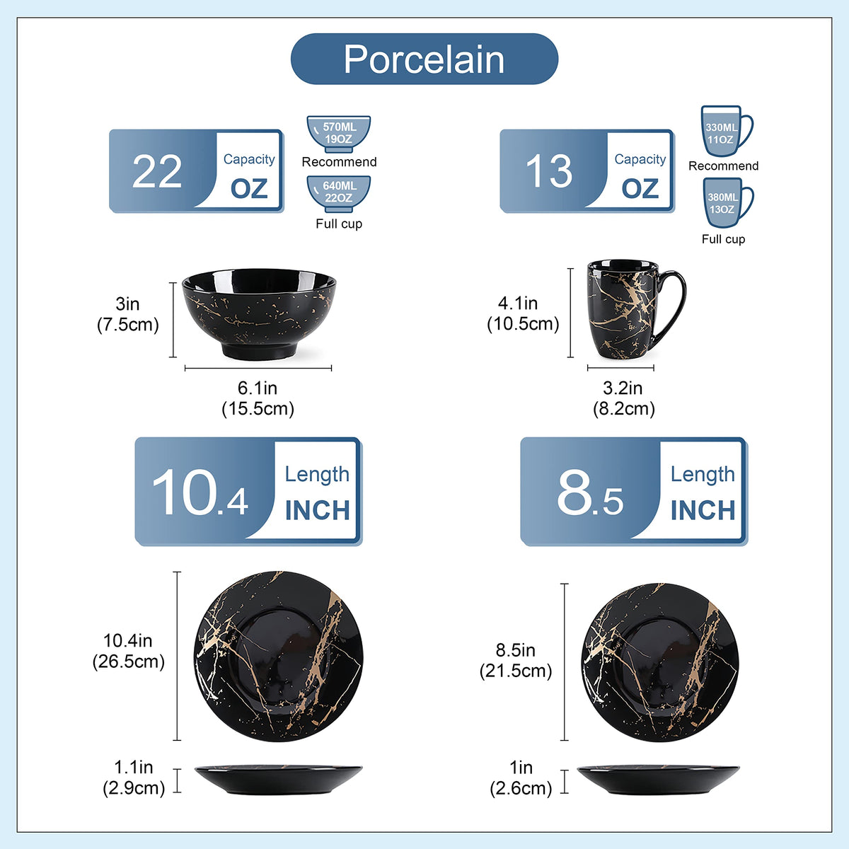 LOVECASA dessert plates with gold accents pair beautifully for refined desserts.