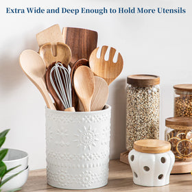 Lovecasa farmhouse decor embossed ceramic pattern adds vintage charm