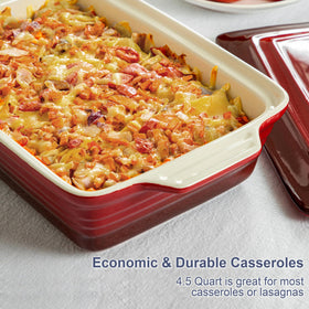 LOVECASA oven-safe up to 428°F for hearty, flavorful baked dishes.