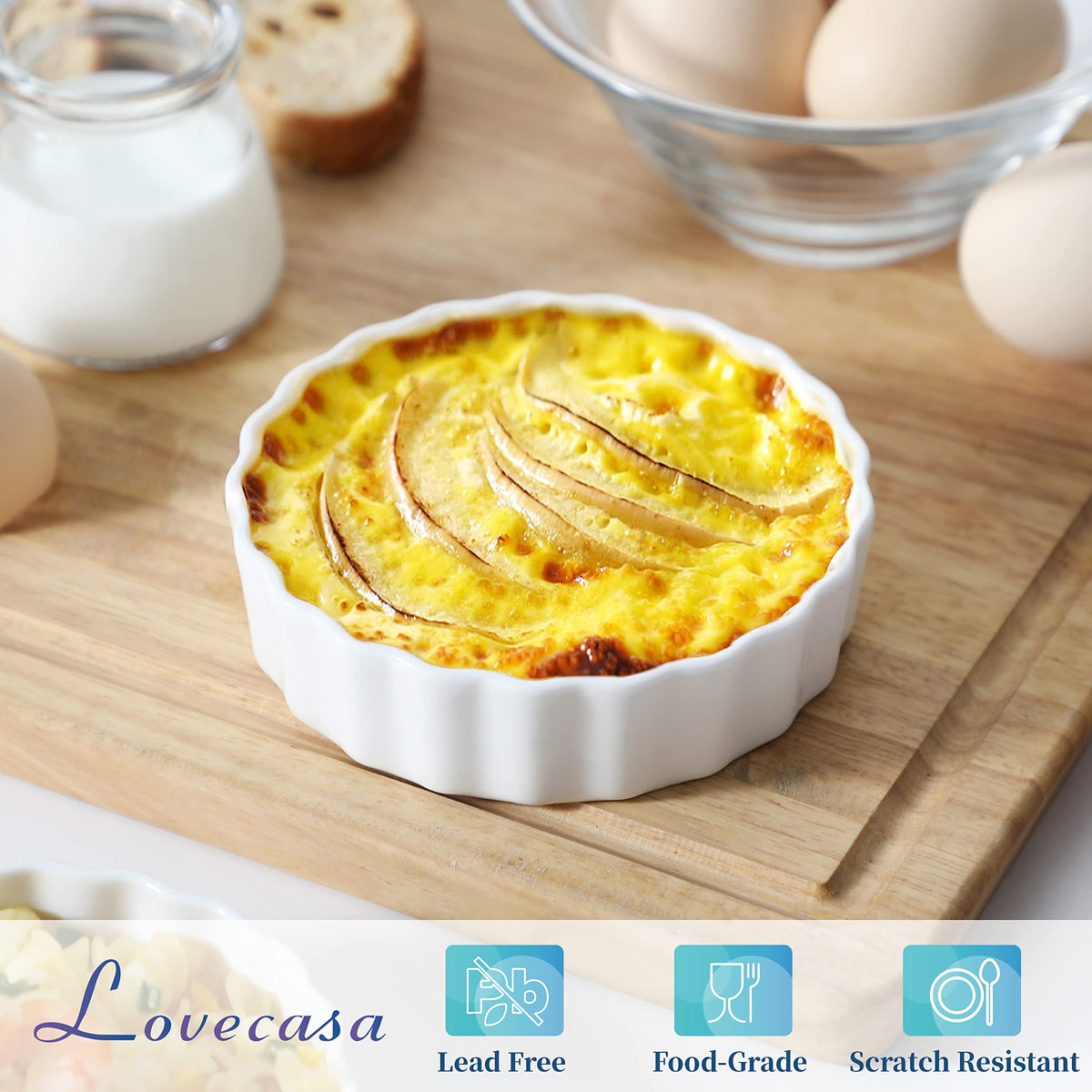 LOVECASA ramekins are dishwasher-safe, keeping glaze durable during daily use.
