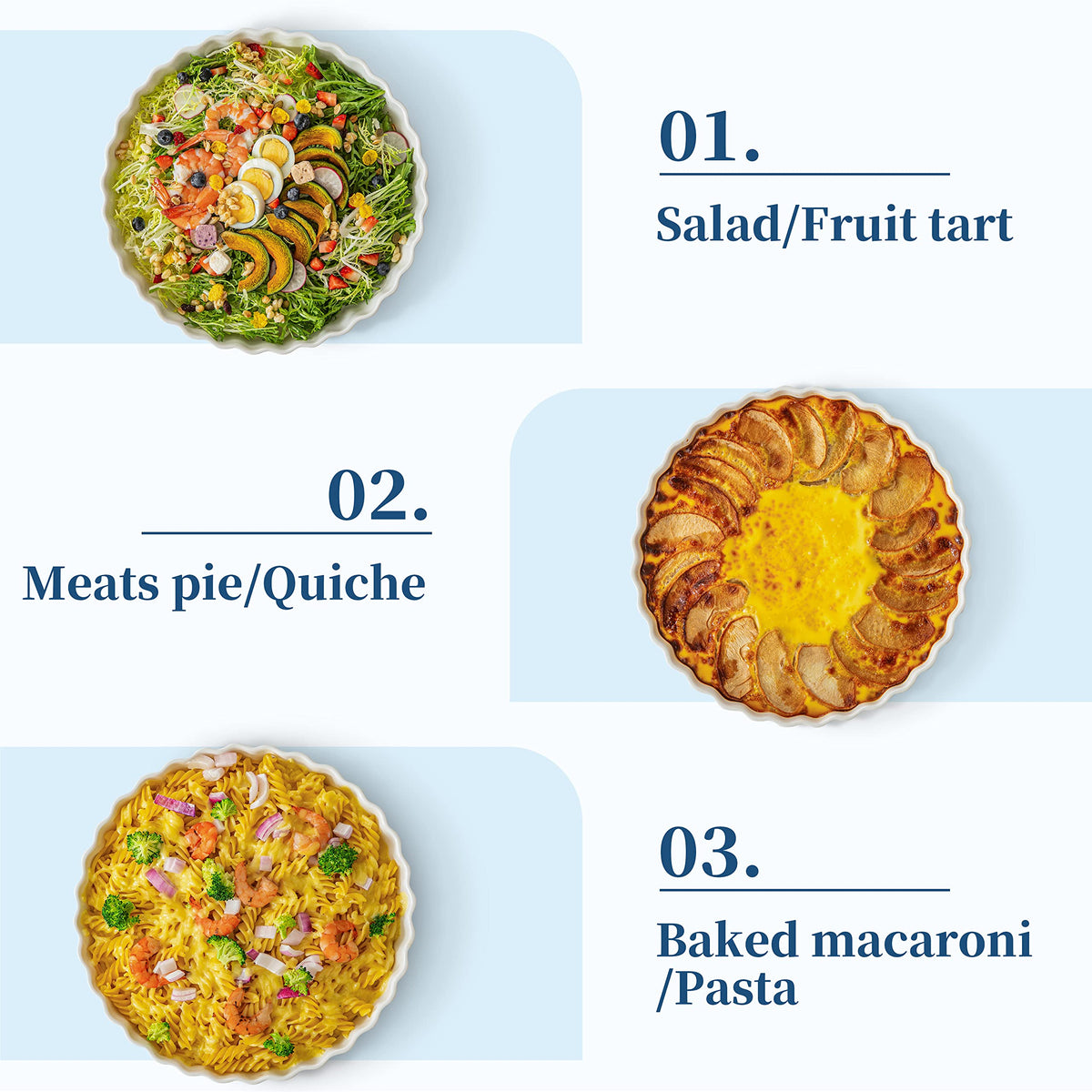 LOVECASA quiche pan glaze cleans easily and resists staining after baking.