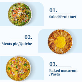 LOVECASA quiche pan glaze cleans easily and resists staining after baking.