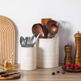 LOVECASA Utensil Holder easy-clean ceramic finish under daily use