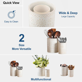 LOVECASA Utensil Holder versatile-use as planter or vase on counter