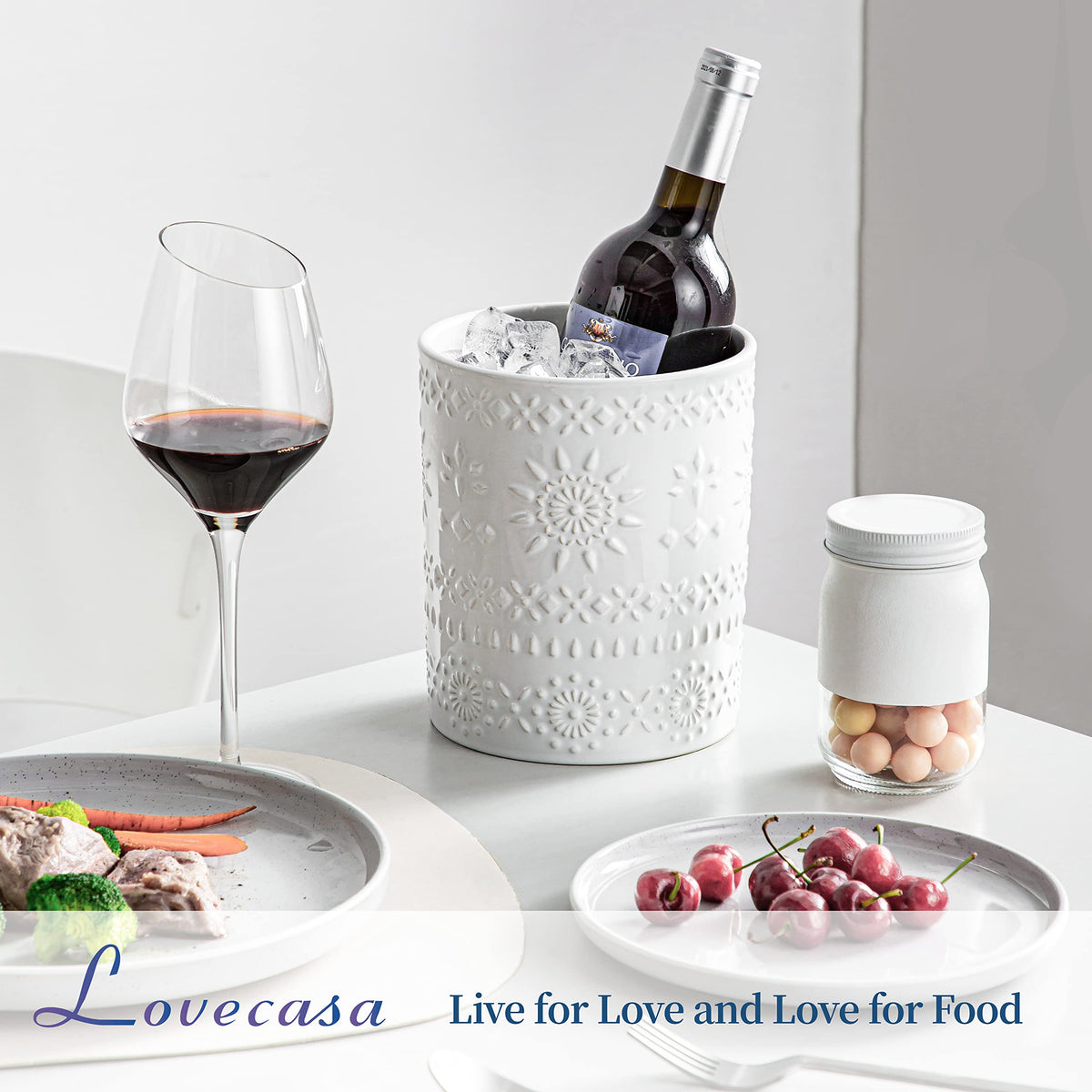 Lovecasa white ceramic glaze finish reflects light and cleans easily
