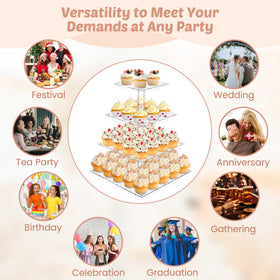 LoveDisplay Cupcake Stand hosts up to 24 cupcakes on the tiers.