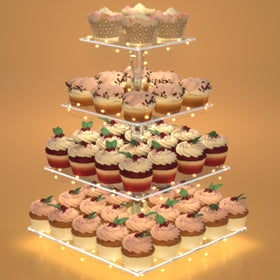 LoveDisplay Cupcake Stand with Lights showcases a 4-tier dessert display.