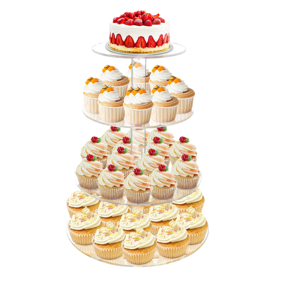LoveDisplay Cupcake Stand with 4 tiers for an elegant party dessert display.