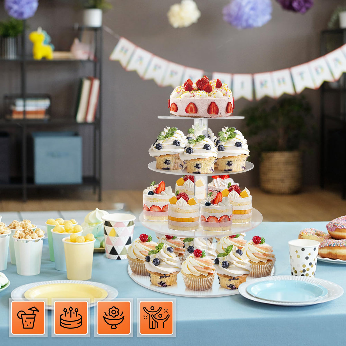 LoveDisplay adjustable 2-3 tier stand keeps treats organized and stylish.