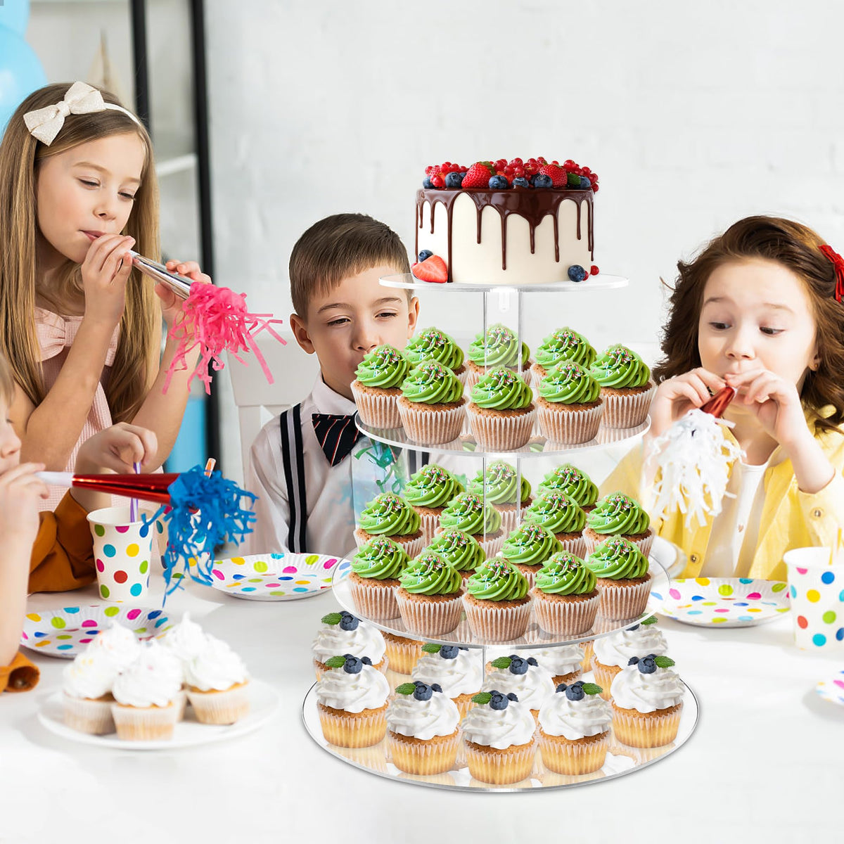 LoveDisplay base with acrylic rods provides stability on tabletops.